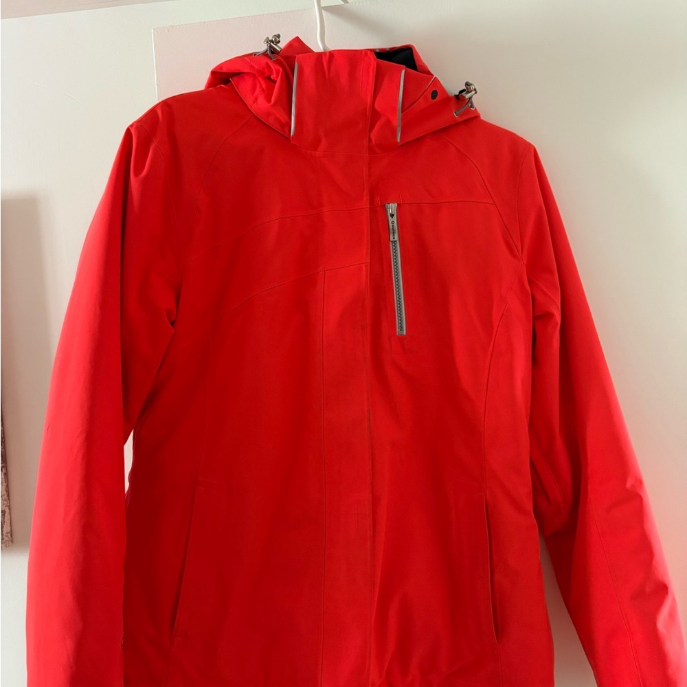 Like new! Ski jacket - bright orange Hooded Jacket with Zipper